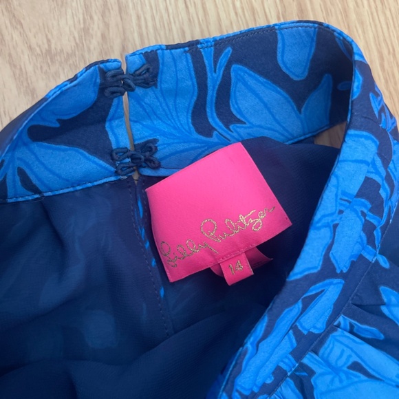 EUC Lilly Pulitzer Blue Donita Floral Halter  Maxi Dress Size 14 - Picture 6 of 8